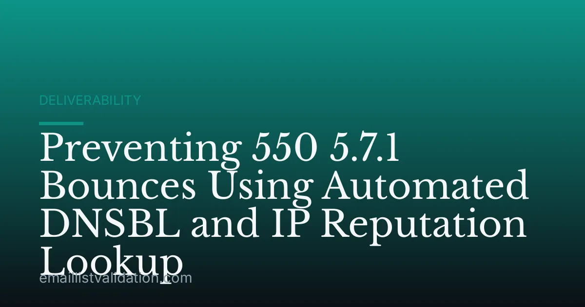 Preventing 550 5.7.1 Bounces Using Automated DNSBL and IP Reputation Lookup