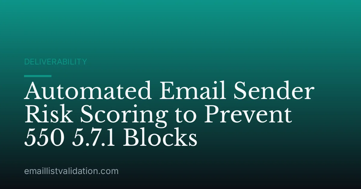 Automated Email Sender Risk Scoring to Prevent 550 5.7.1 Blocks