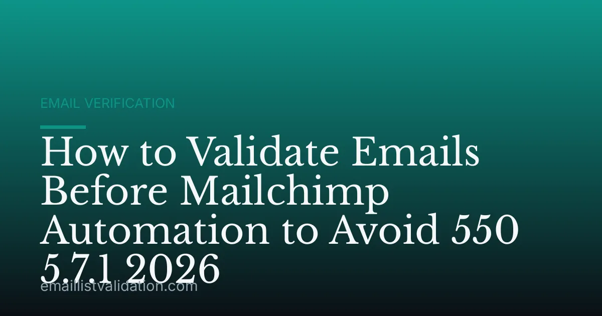 How to Validate Emails Before Mailchimp Automation to Avoid 550 5.7.1 2026