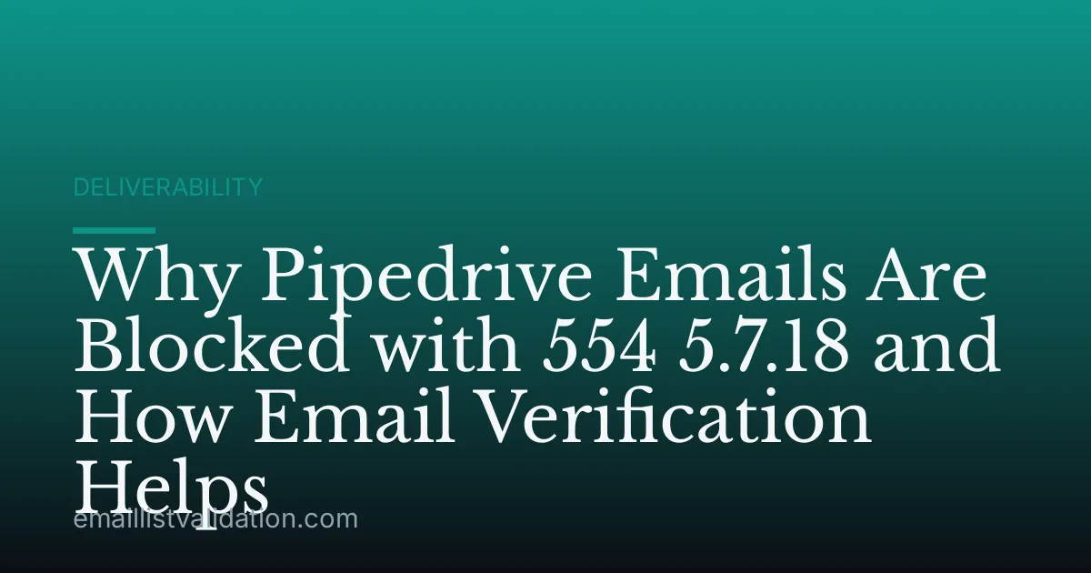 Why Pipedrive Emails Are Blocked with 554 5.7.18 and How Email Verification Helps