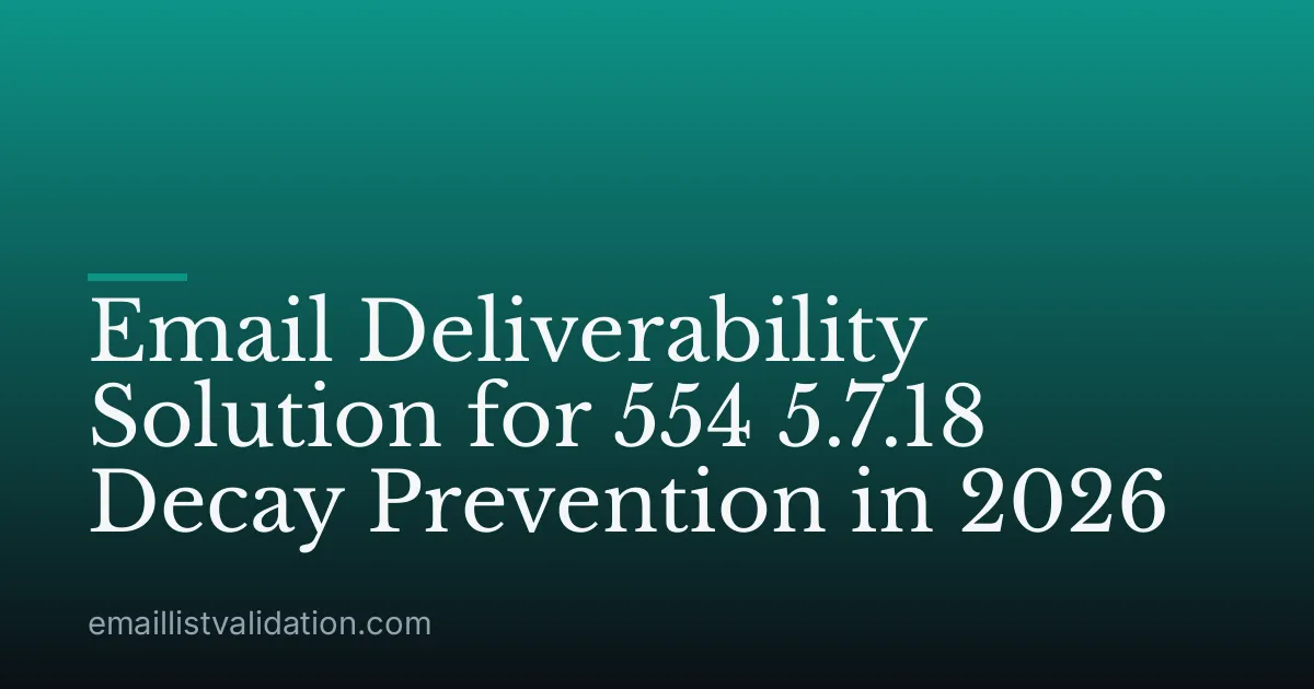 Email Deliverability Solution for 554 5.7.18 Decay Prevention in 2026