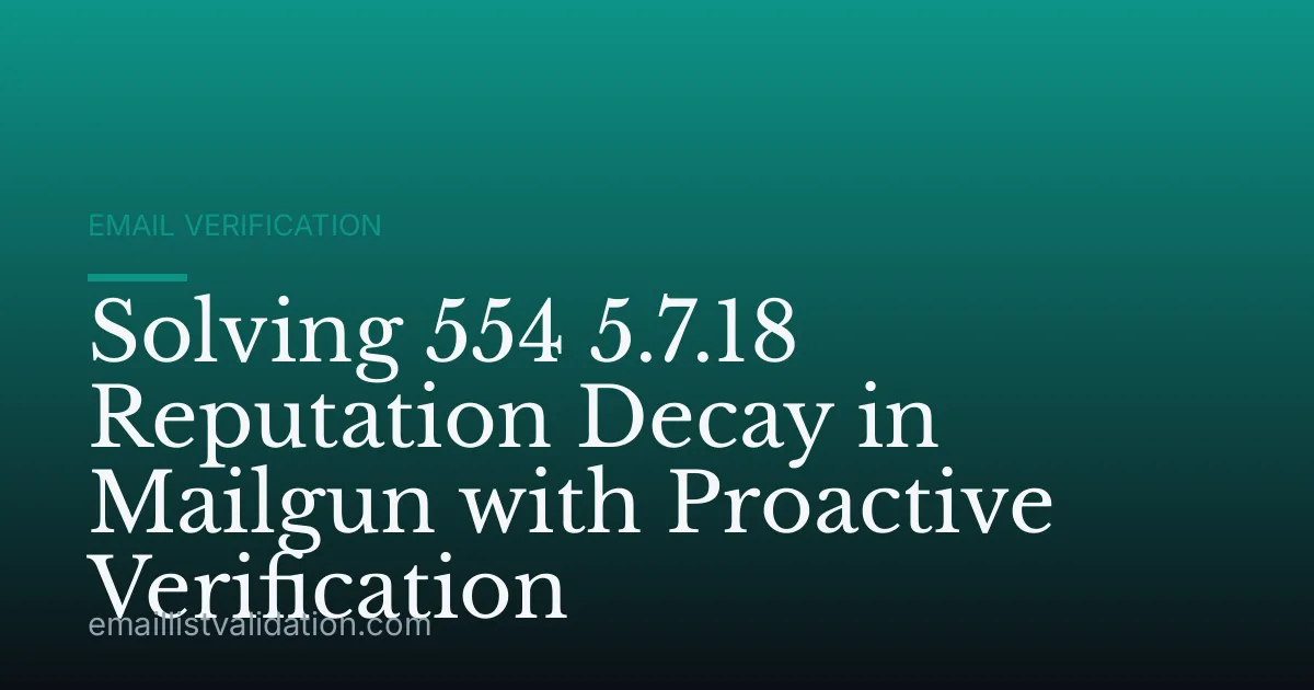 Solving 554 5.7.18 Reputation Decay in Mailgun with Proactive Verification