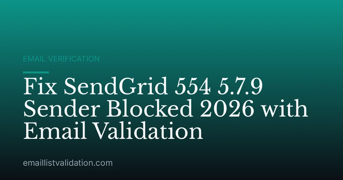 Fix SendGrid 554 5.7.9 Sender Blocked 2026 with Email Validation