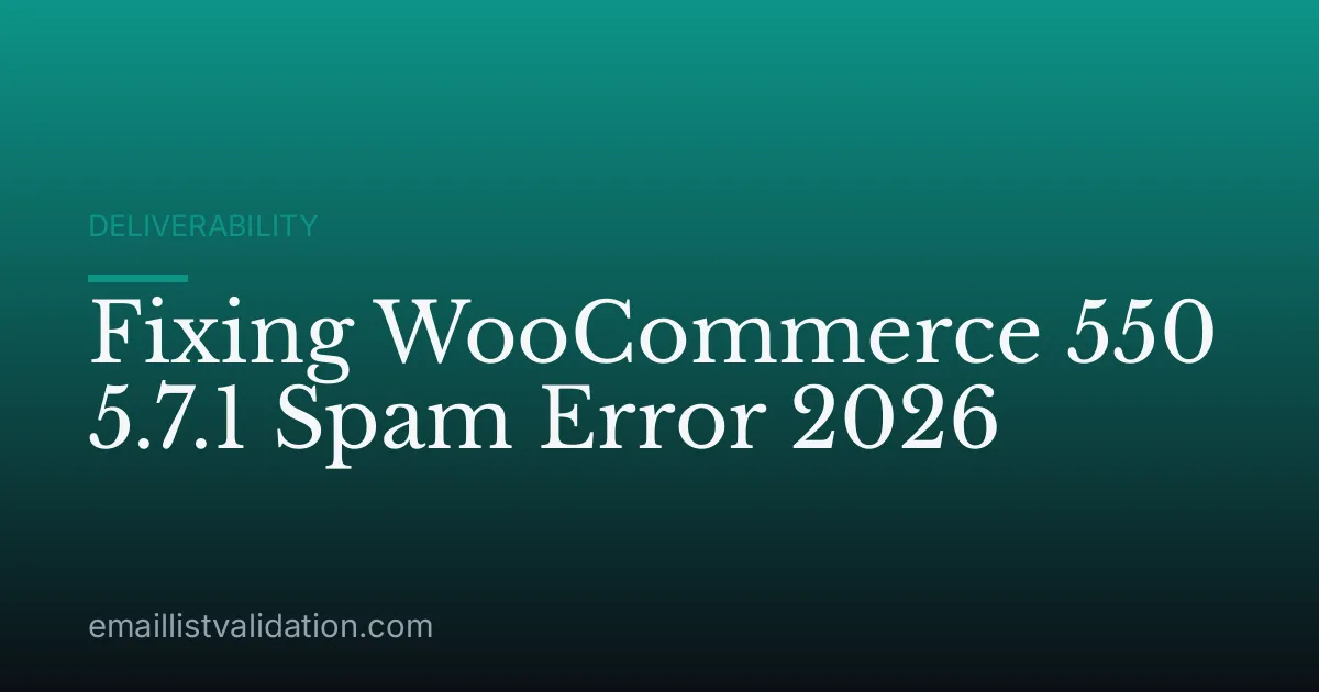 Fixing WooCommerce 550 5.7.1 Spam Error 2026