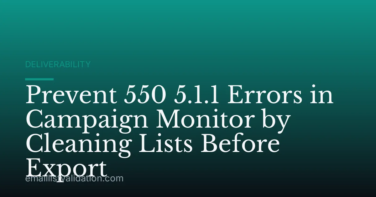 Prevent 550 5.1.1 Errors in Campaign Monitor by Cleaning Lists Before Export