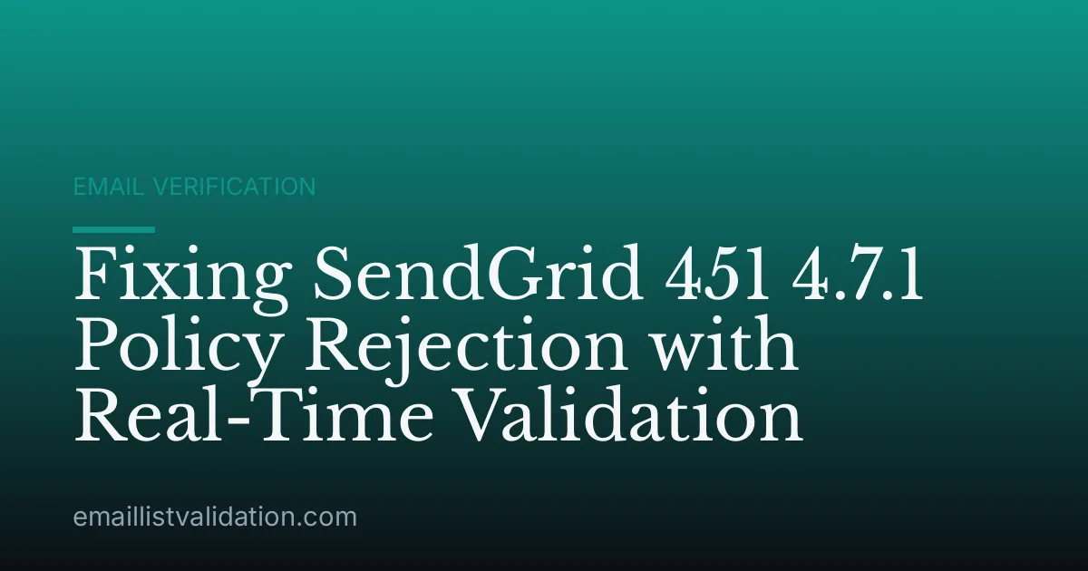 Fixing SendGrid 451 4.7.1 Policy Rejection with Real-Time Validation