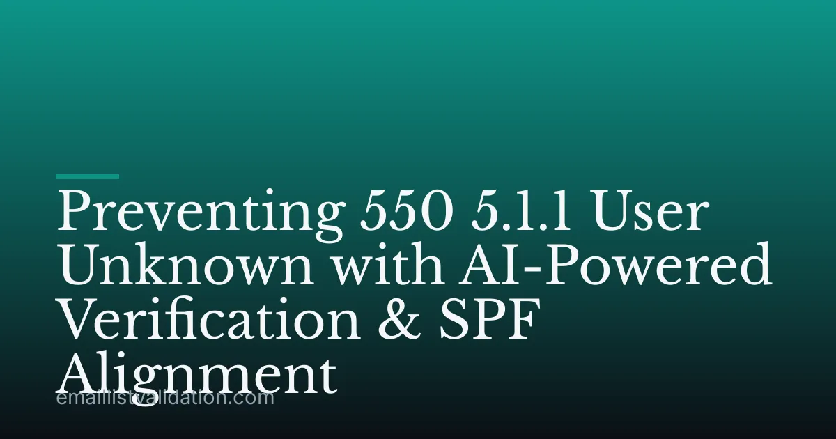 Preventing 550 5.1.1 User Unknown with AI-Powered Verification & SPF Alignment