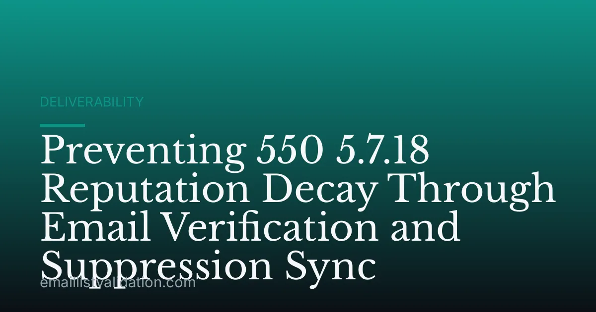 Preventing 550 5.7.18 Reputation Decay Through Email Verification and Suppression Sync