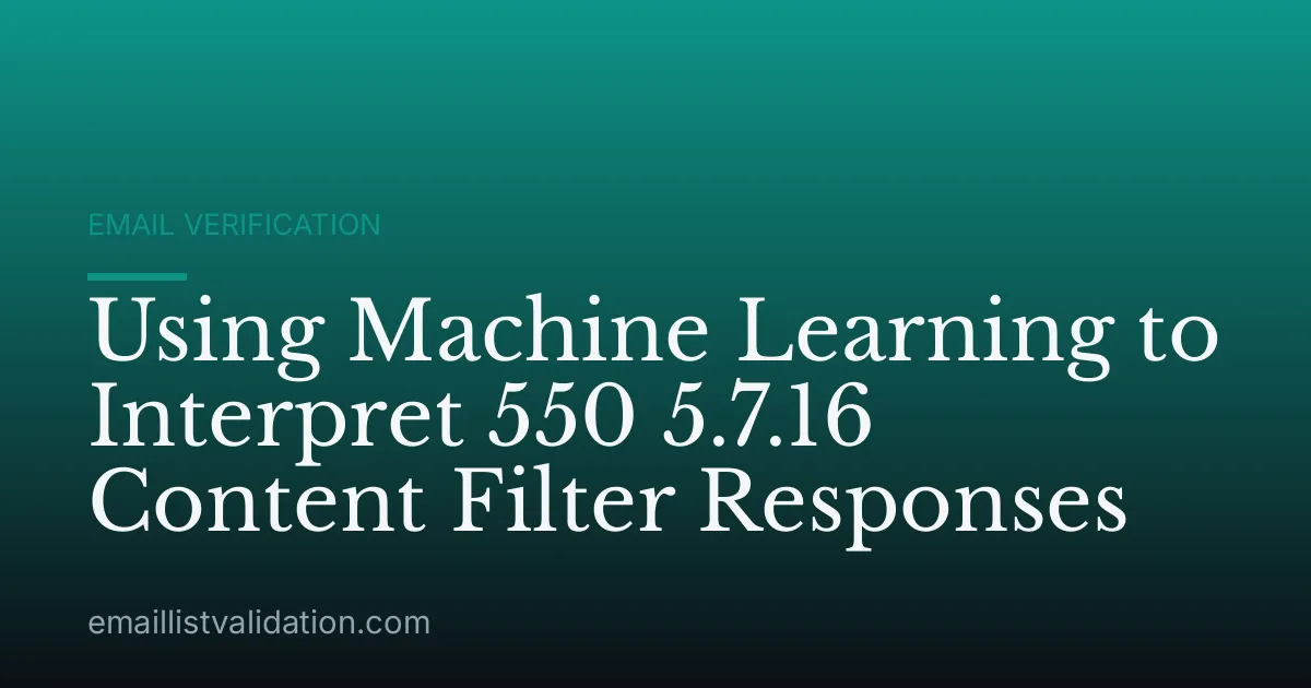 Using Machine Learning to Interpret 550 5.7.16 Content Filter Responses