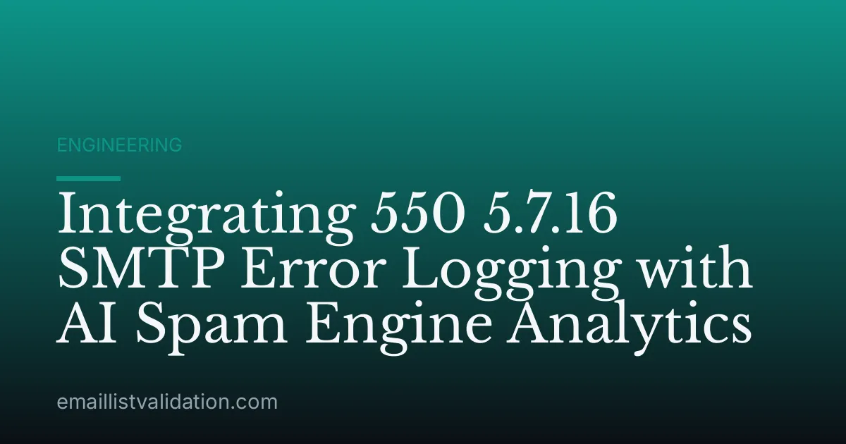 Integrating 550 5.7.16 SMTP Error Logging with AI Spam Engine Analytics