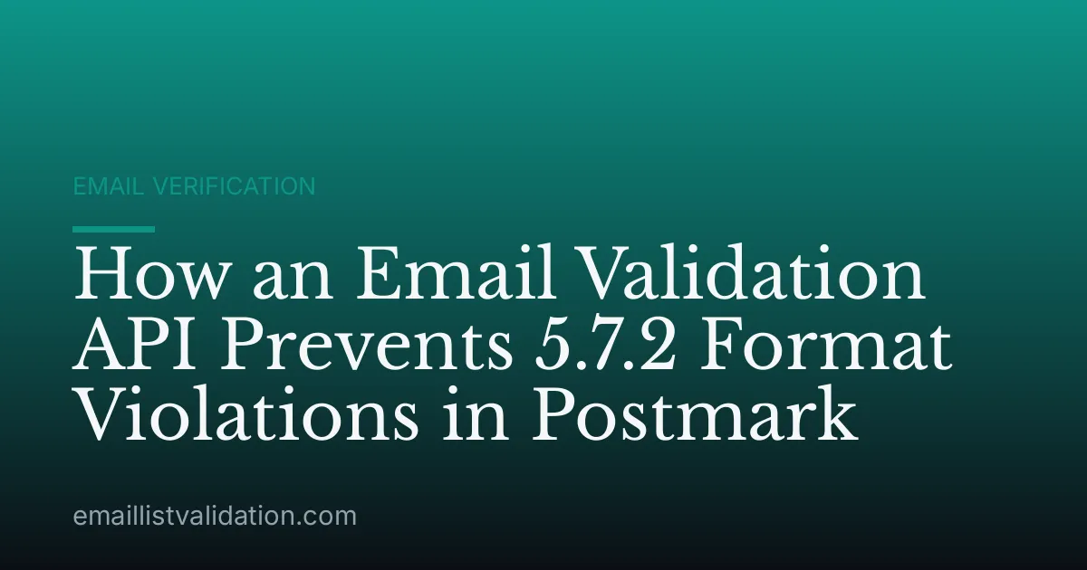 How an Email Validation API Prevents 5.7.2 Format Violations in Postmark