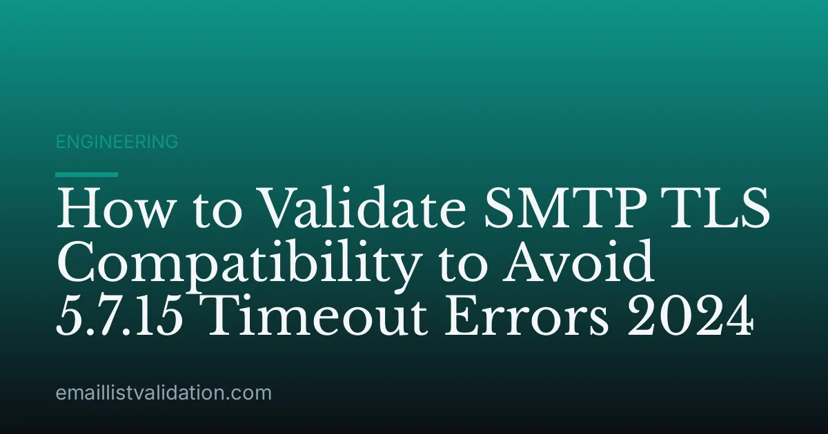 How to Validate SMTP TLS Compatibility to Avoid 5.7.15 Timeout Errors 2024