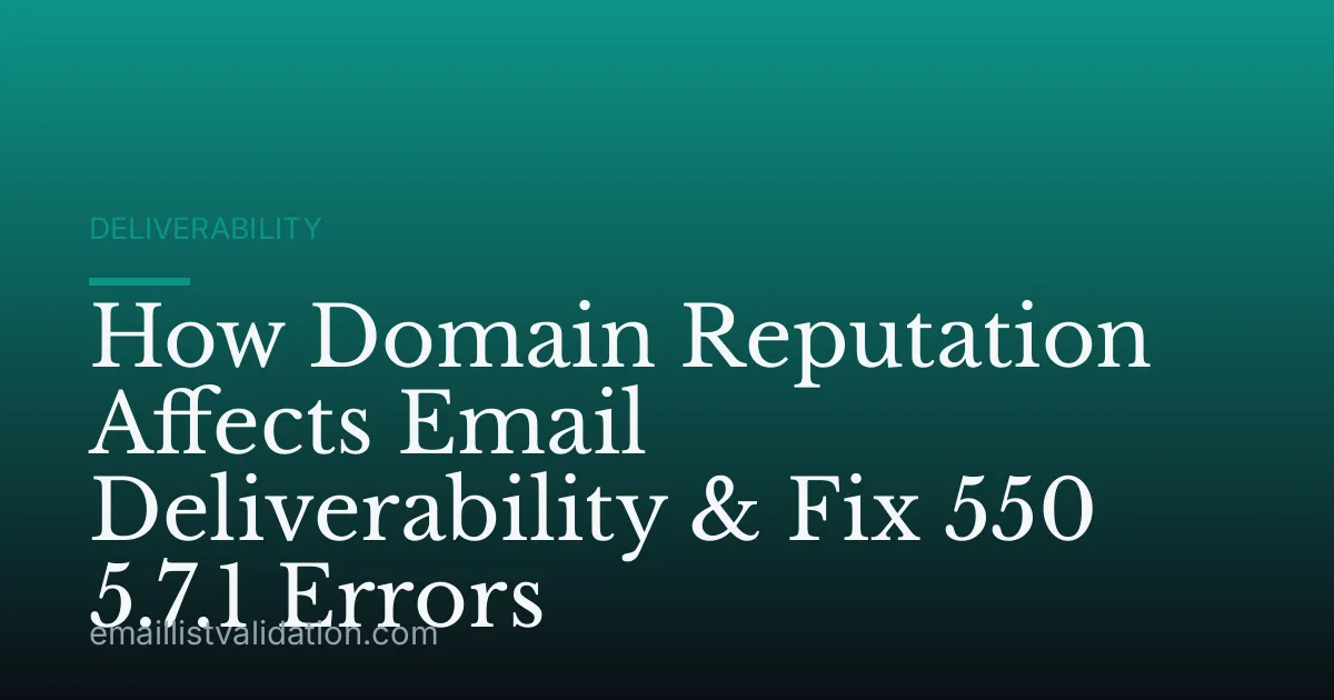 How Domain Reputation Affects Email Deliverability & Fix 550 5.7.1 Errors