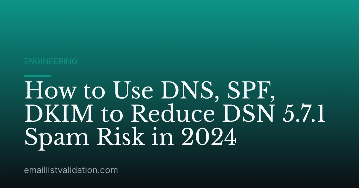 How to Use DNS, SPF, DKIM to Reduce DSN 5.7.1 Spam Risk in 2024