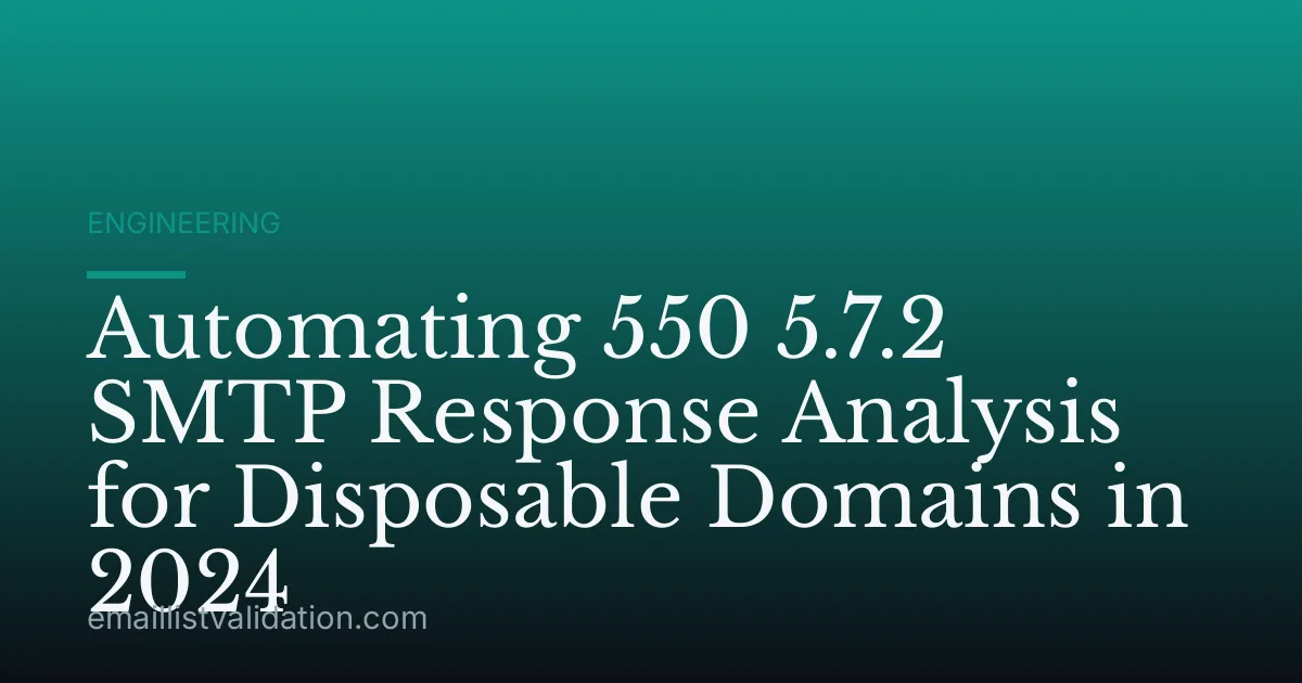 Automating 550 5.7.2 SMTP Response Analysis for Disposable Domains in 2024