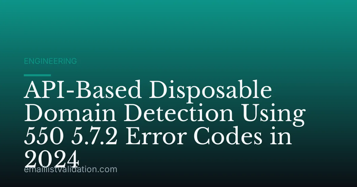 API-Based Disposable Domain Detection Using 550 5.7.2 Error Codes in 2024