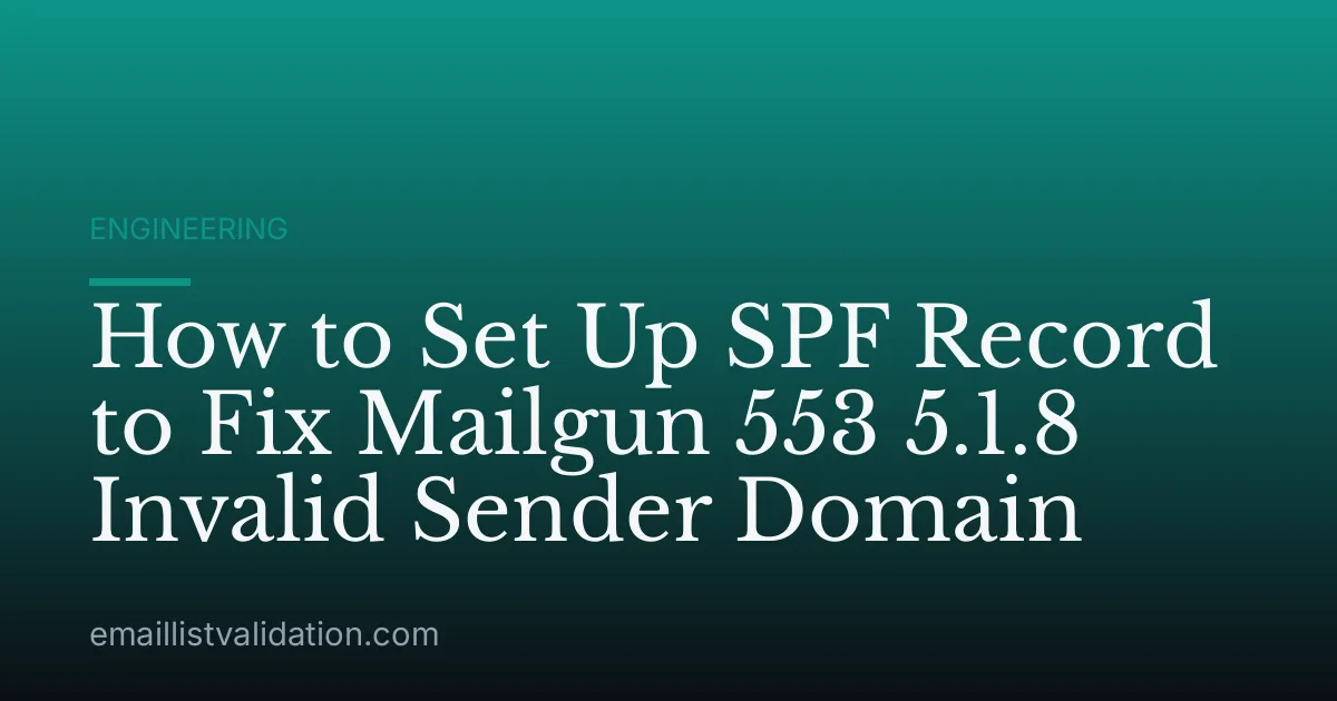 How to Set Up SPF Record to Fix Mailgun 553 5.1.8 Invalid Sender Domain