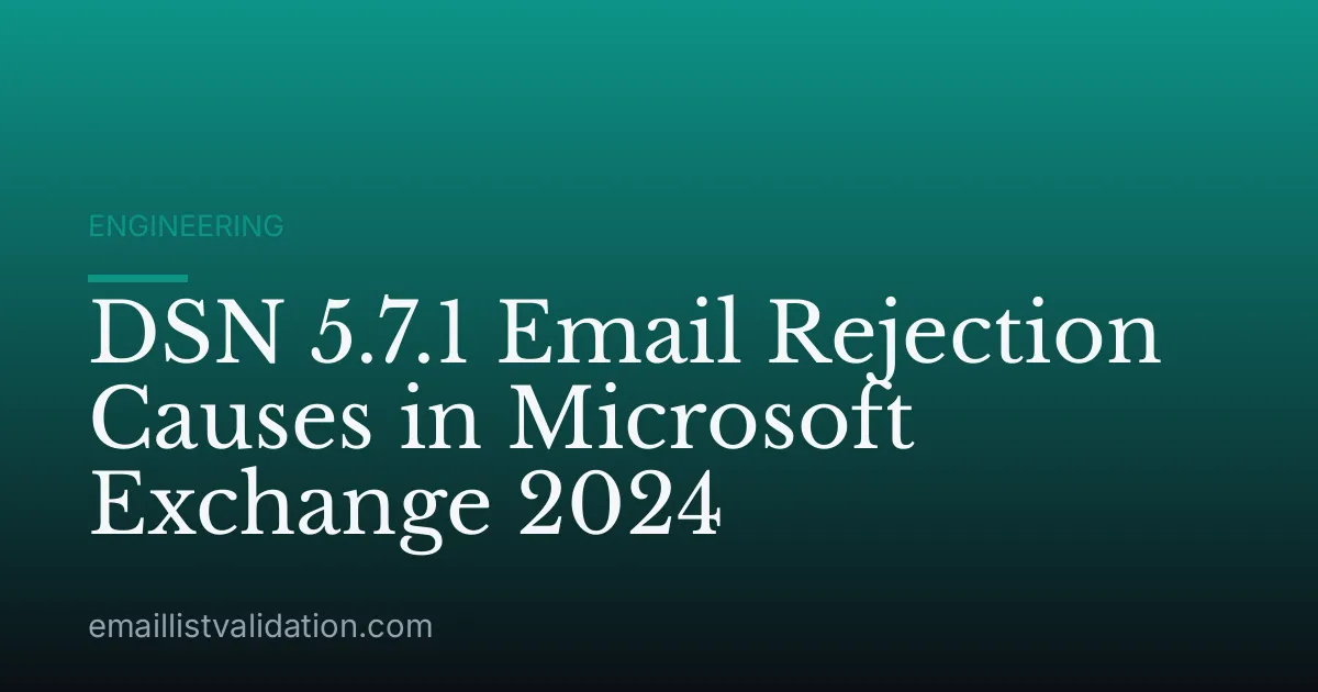 DSN 5.7.1 Email Rejection Causes in Microsoft Exchange 2024