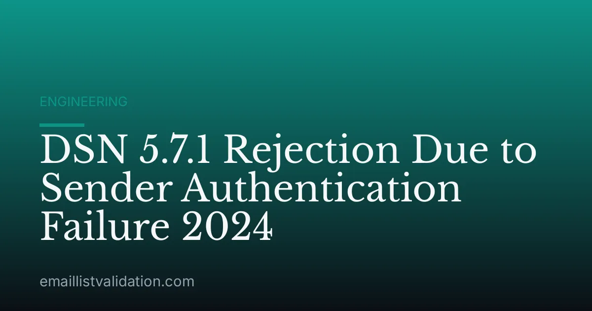 DSN 5.7.1 Rejection Due to Sender Authentication Failure 2024