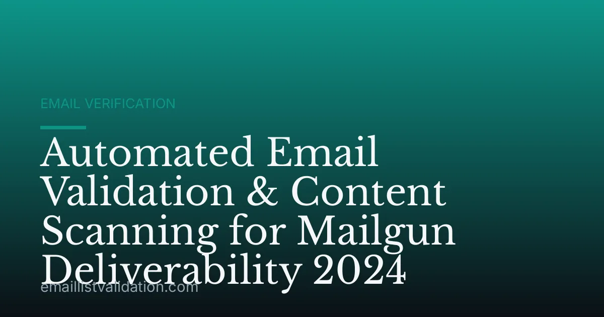 Automated Email Validation & Content Scanning for Mailgun Deliverability 2024