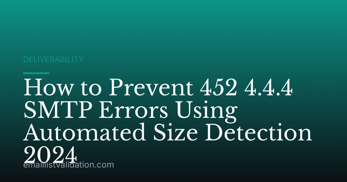 How to Prevent 452 4.4.4 SMTP Errors Using Automated Size Detection 2024