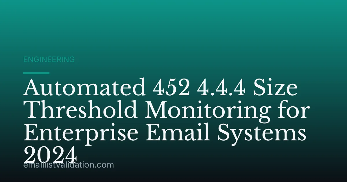 Automated 452 4.4.4 Size Threshold Monitoring for Enterprise Email Systems 2024