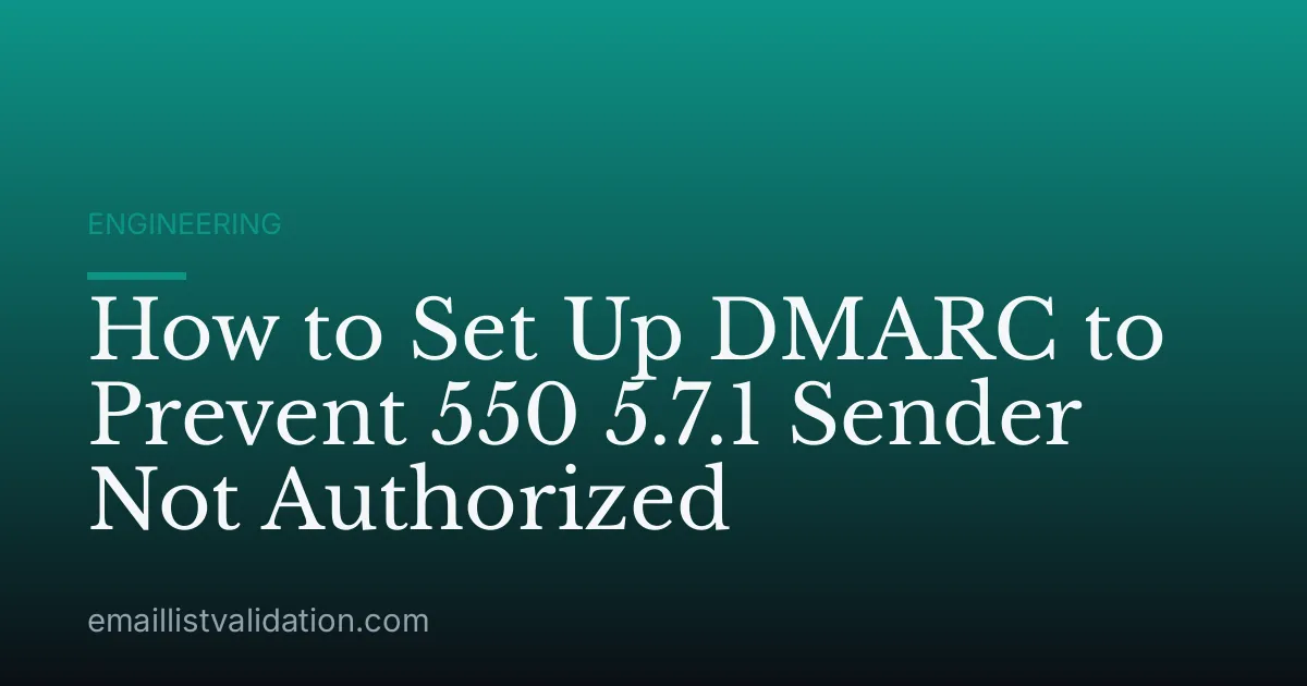 How to Set Up DMARC to Prevent 550 5.7.1 Sender Not Authorized