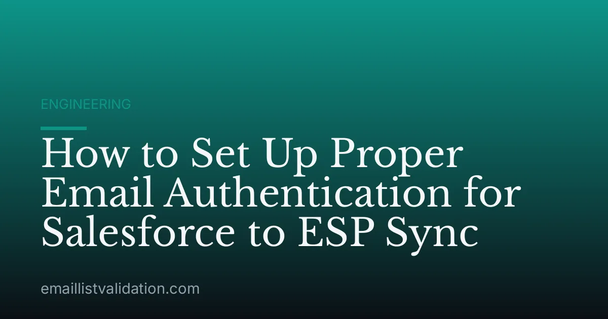 How to Set Up Proper Email Authentication for Salesforce to ESP Sync