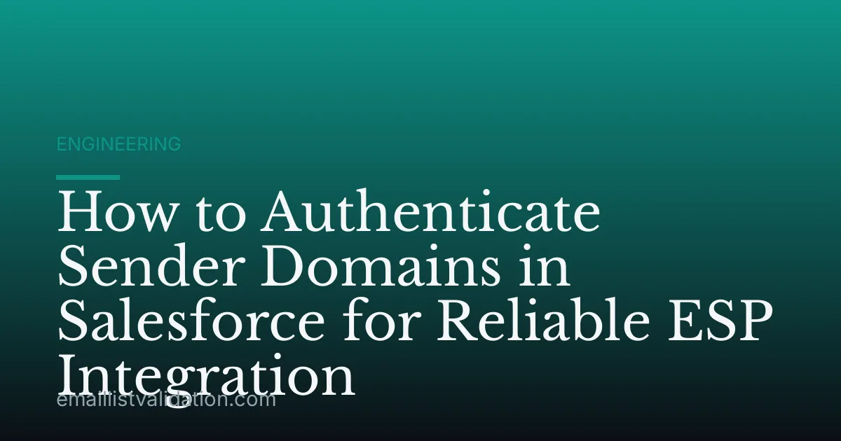 How to Authenticate Sender Domains in Salesforce for Reliable ESP Integration