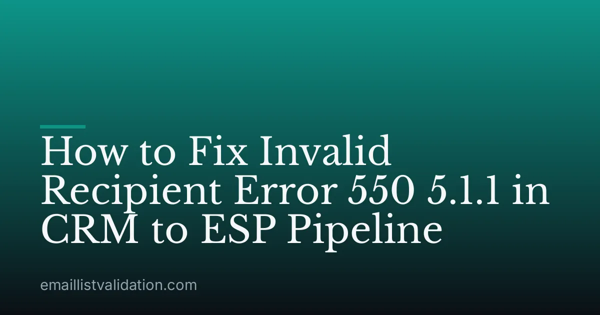 How to Fix Invalid Recipient Error 550 5.1.1 in CRM to ESP Pipeline
