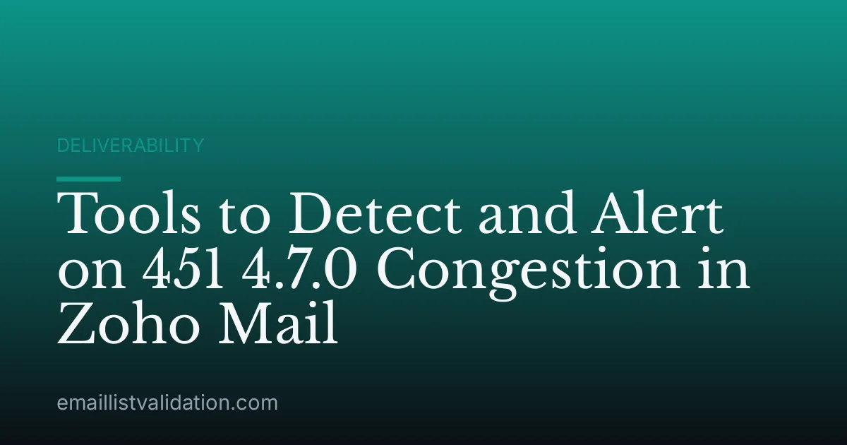 Tools to Detect and Alert on 451 4.7.0 Congestion in Zoho Mail