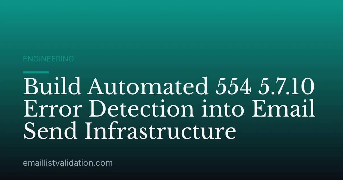 Build Automated 554 5.7.10 Error Detection into Email Send Infrastructure