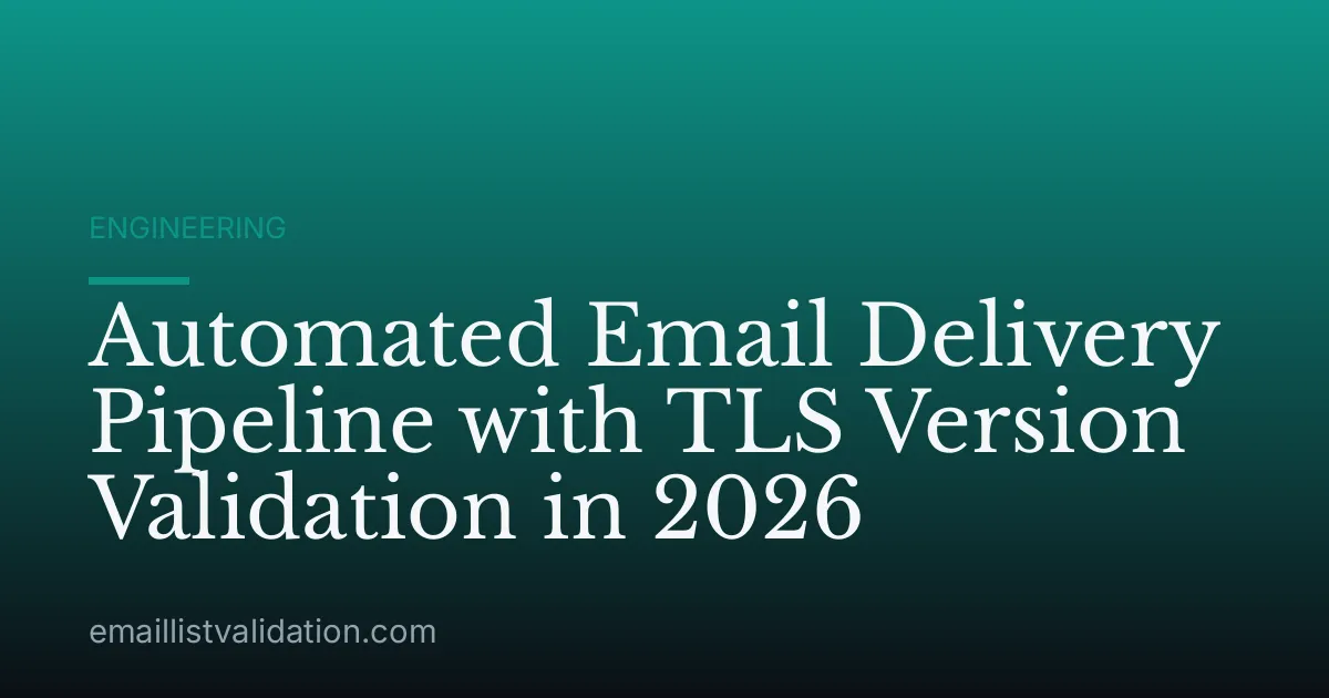 Automated Email Delivery Pipeline with TLS Version Validation in 2026