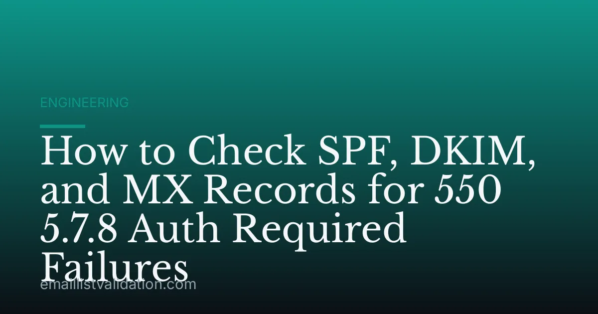 How to Check SPF, DKIM, and MX Records for 550 5.7.8 Auth Required Failures