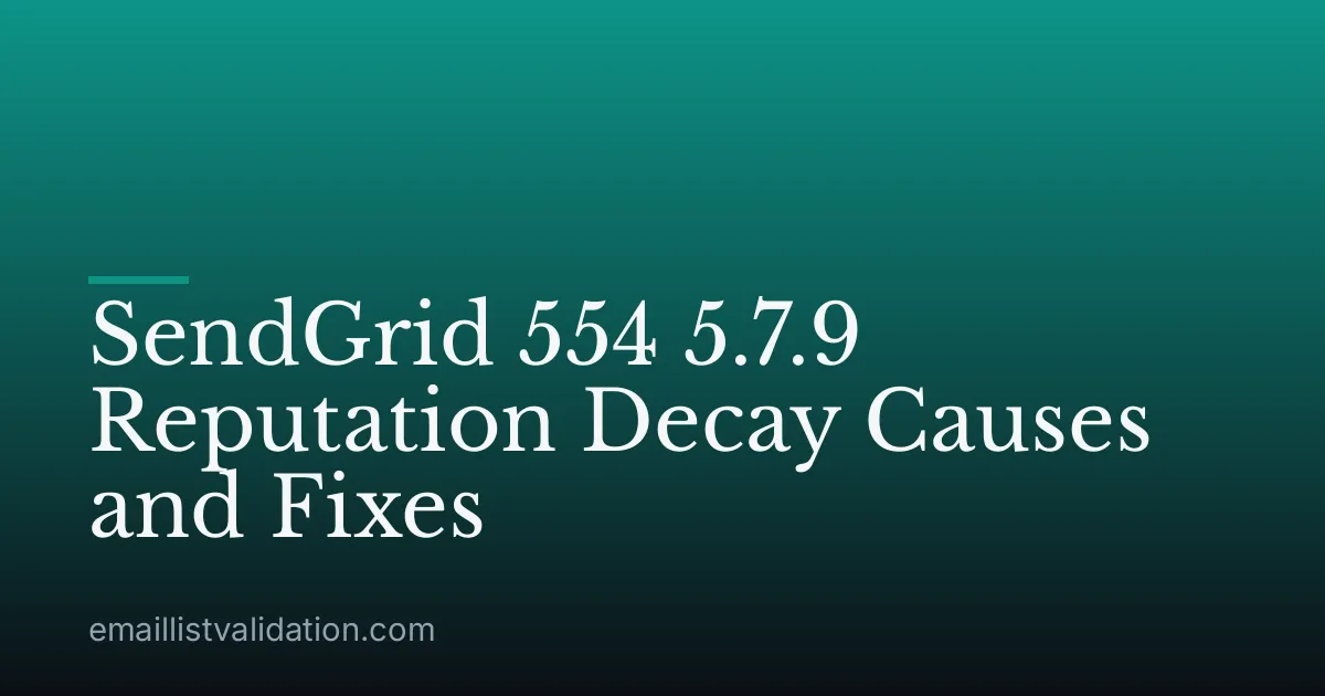SendGrid 554 5.7.9 Reputation Decay Causes and Fixes