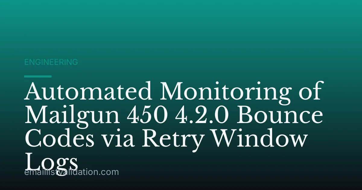 Automated Monitoring of Mailgun 450 4.2.0 Bounce Codes via Retry Window Logs
