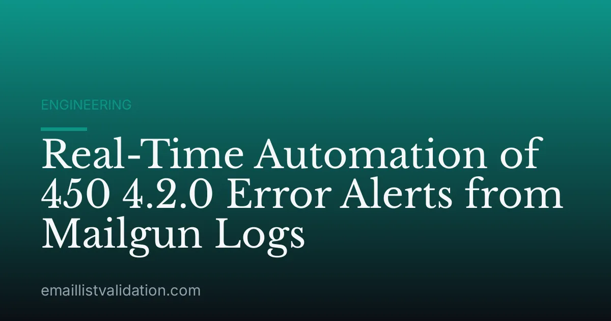 Real-Time Automation of 450 4.2.0 Error Alerts from Mailgun Logs