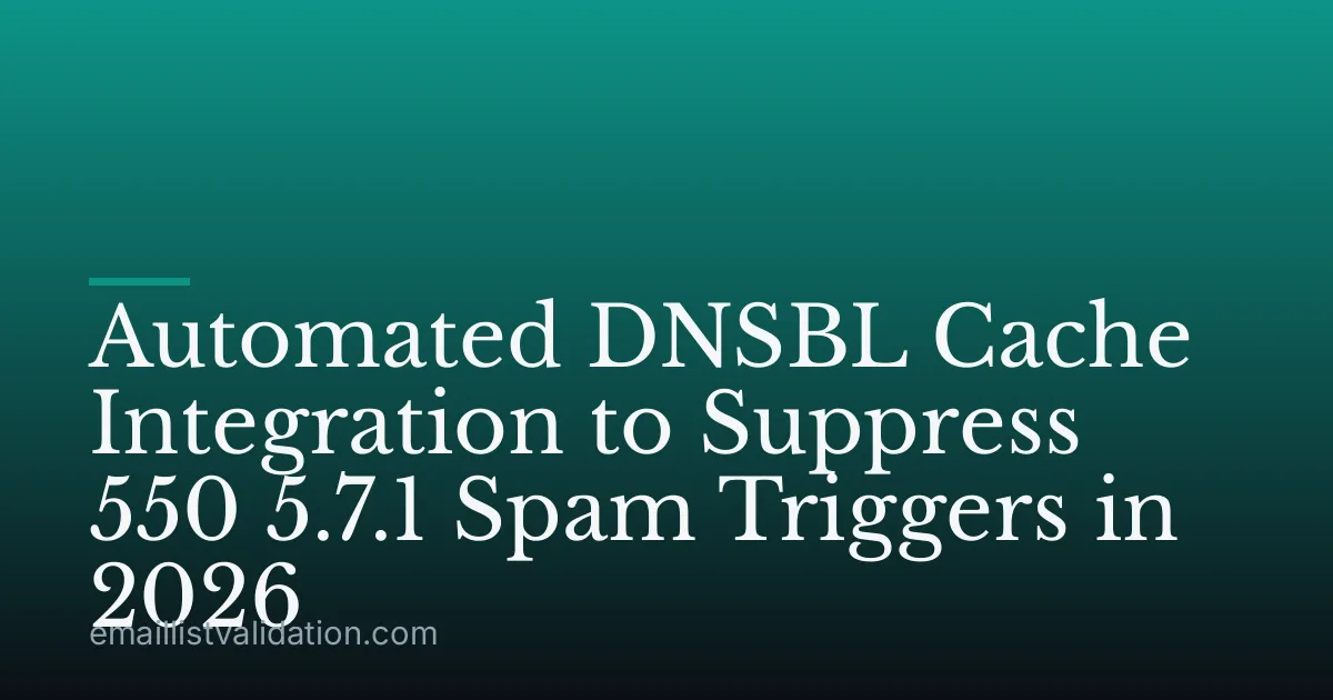 Automated DNSBL Cache Integration to Suppress 550 5.7.1 Spam Triggers in 2026