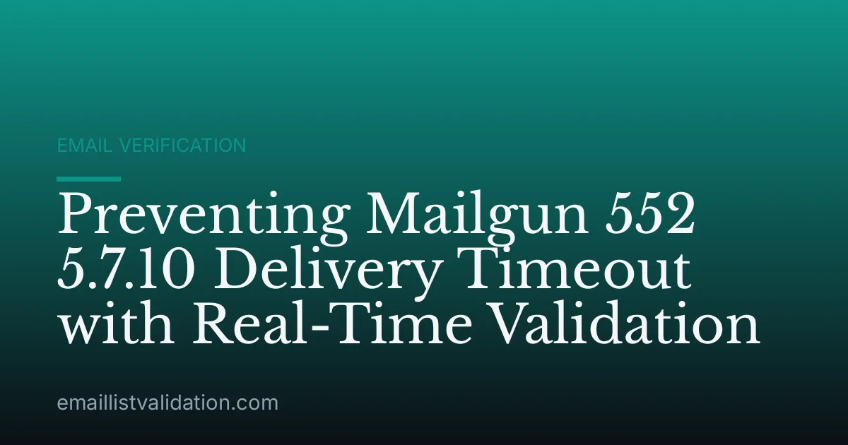 Preventing Mailgun 552 5.7.10 Delivery Timeout with Real-Time Validation