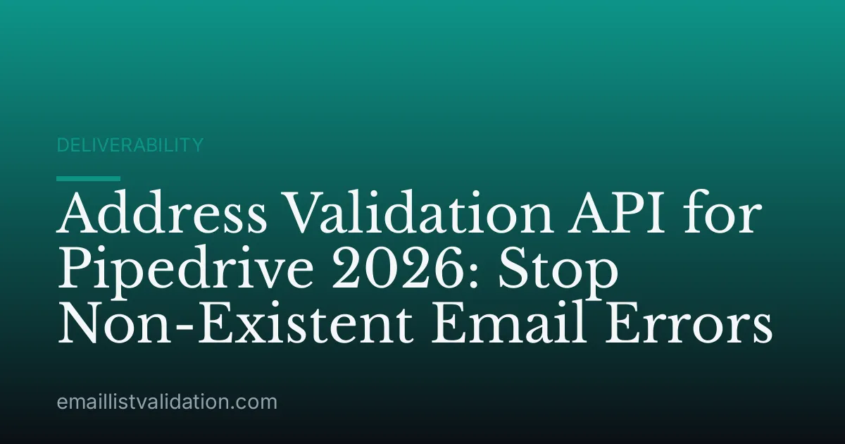 Address Validation API for Pipedrive 2026: Stop Non-Existent Email Errors