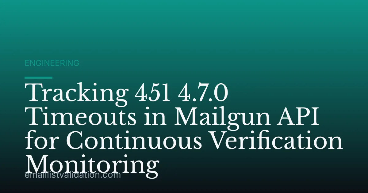 Tracking 451 4.7.0 Timeouts in Mailgun API for Continuous Verification Monitoring
