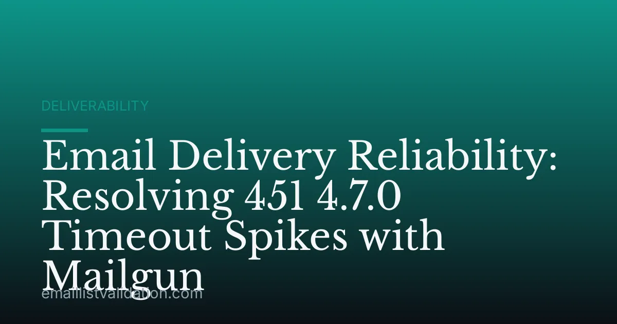 Email Delivery Reliability: Resolving 451 4.7.0 Timeout Spikes with Mailgun