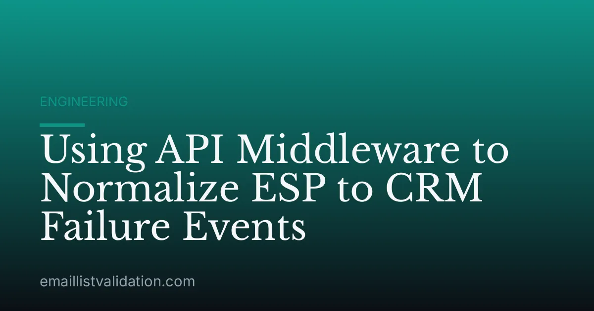 Using API Middleware to Normalize ESP to CRM Failure Events
