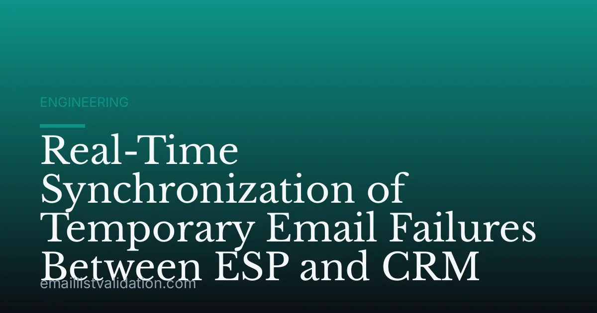 Real-Time Synchronization of Temporary Email Failures Between ESP and CRM