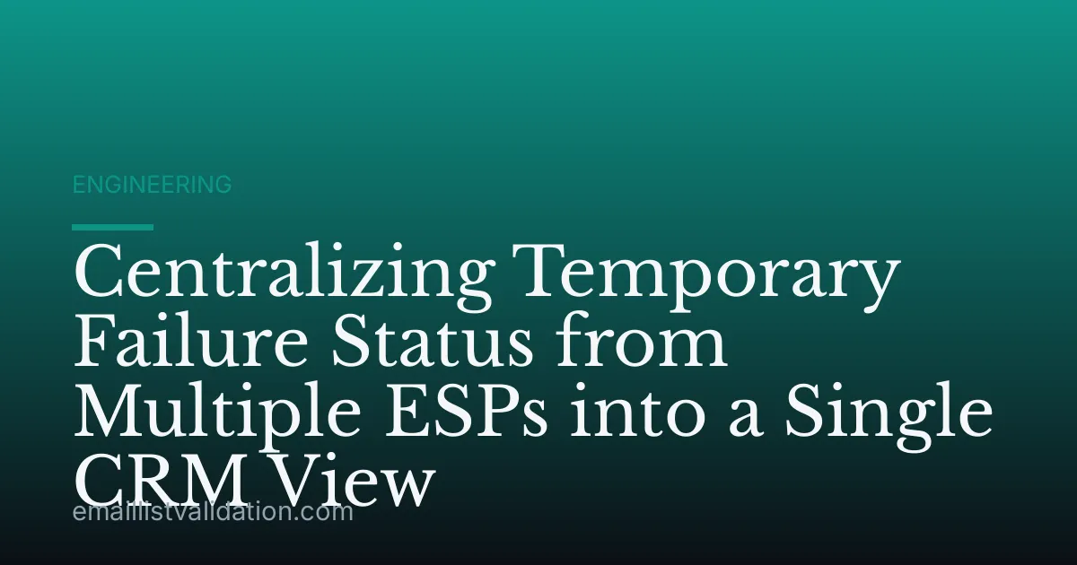 Centralizing Temporary Failure Status from Multiple ESPs into a Single CRM View