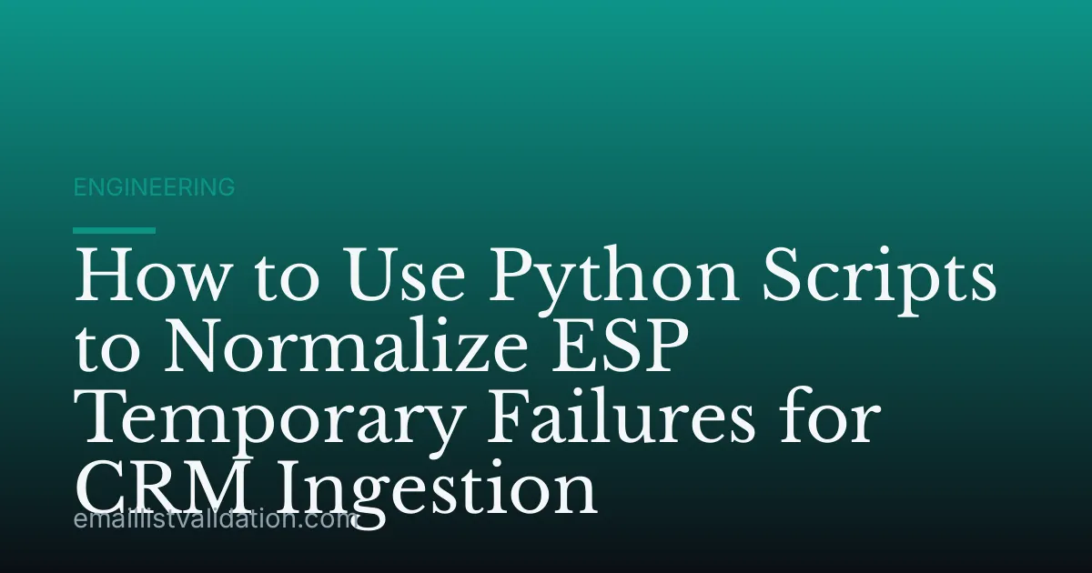 How to Use Python Scripts to Normalize ESP Temporary Failures for CRM Ingestion