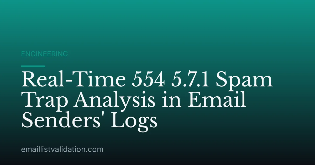 Real-Time 554 5.7.1 Spam Trap Analysis in Email Senders' Logs