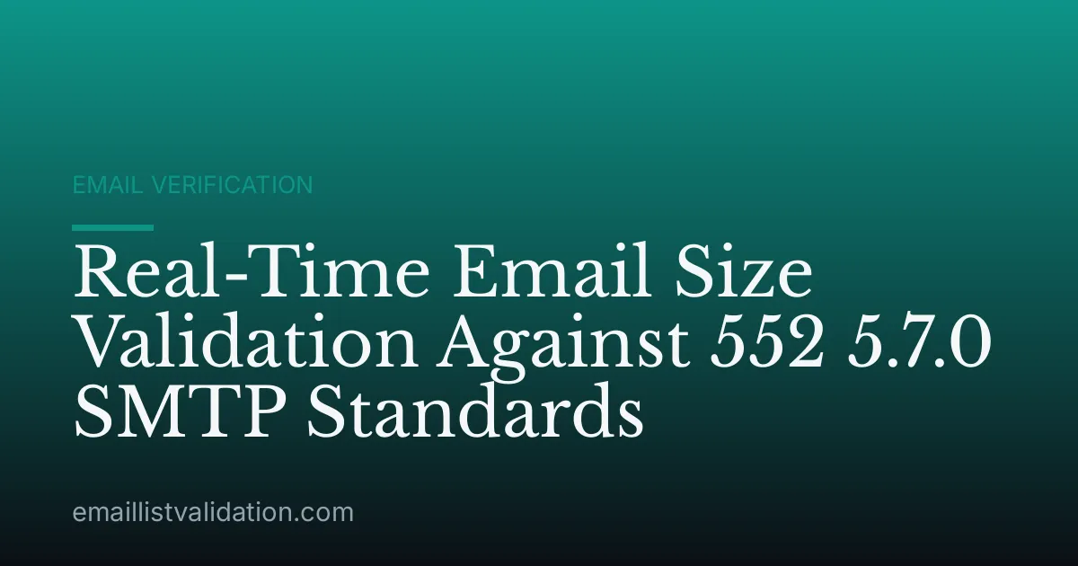 Real-Time Email Size Validation Against 552 5.7.0 SMTP Standards