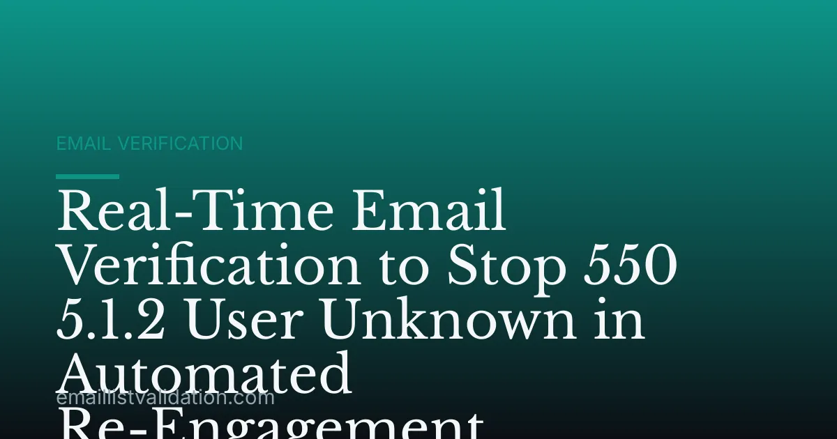 Real-Time Email Verification to Stop 550 5.1.2 User Unknown in Automated Re-Engagement