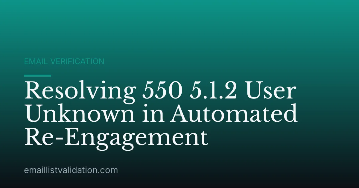 Resolving 550 5.1.2 User Unknown in Automated Re-Engagement